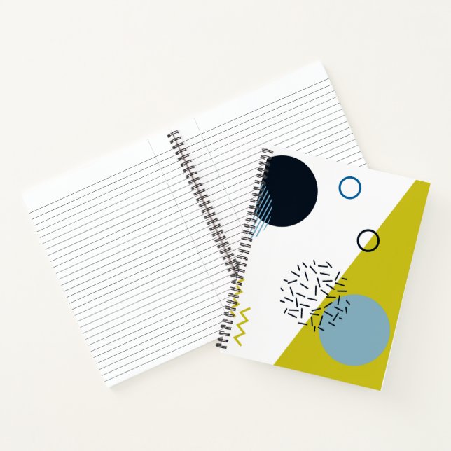 Cuaderno Guay, moderno, moderno, geométrico verde Memphis (Interior)