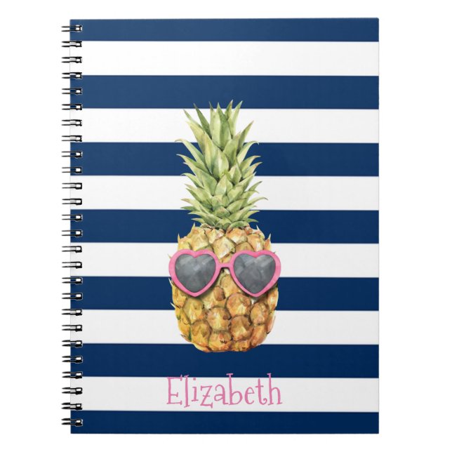 Cuaderno Guay Pineapple Navy Blue Stripes (Frente)