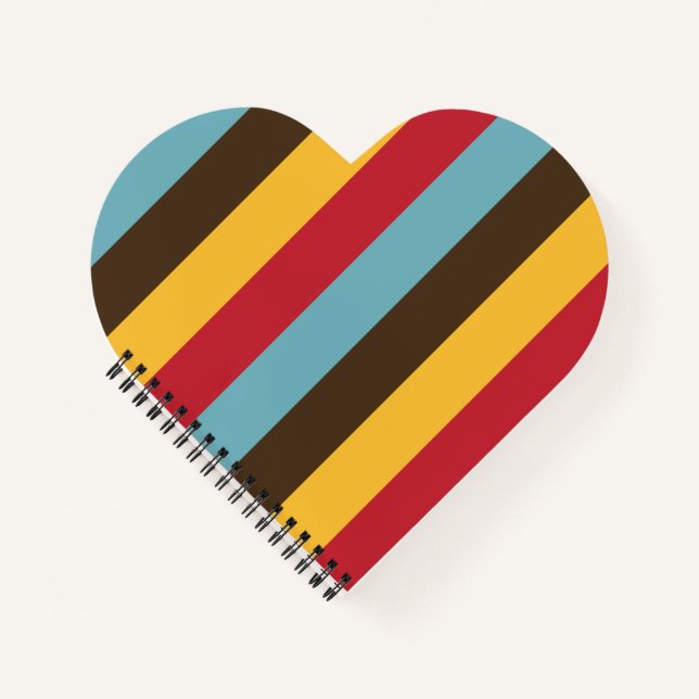Cuaderno Guay Retro 70 Stripes Blue Brown Gold Red (Anverso)