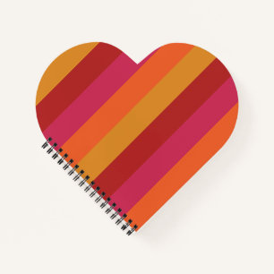Cuaderno Guay Retro 70 Stripes Naranja Oro Rojo Rosa