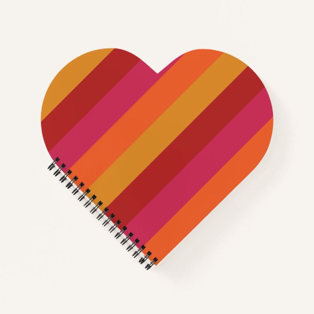 Cuaderno Guay Retro 70 Stripes Naranja Oro Rojo Rosa (Anverso)