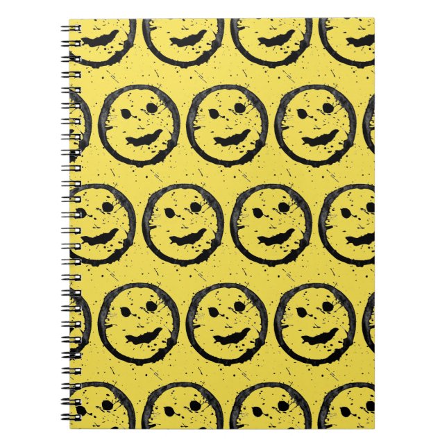 Cuaderno Guay Seted Happy Sonriente patrón de cara amarillo (Frente)