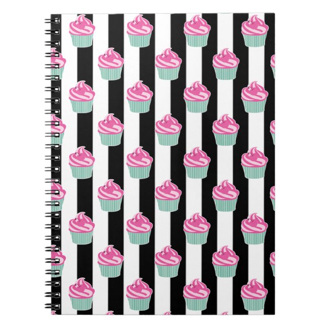 Cuaderno Guay Trendy Bleck and Withe, pasteles de la copa (Frente)