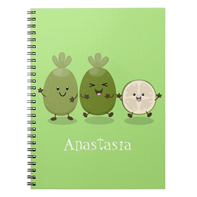 Cuaderno Guayaba feijoa personalizado de piña de cuña ilust (Frente)