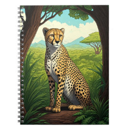 Cuaderno Guepardo en bosque exuberante
