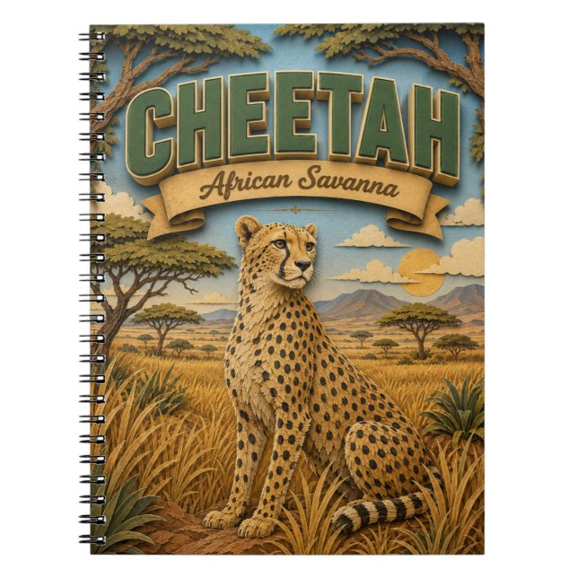 Cuaderno Guepardo Sabana Africana POPCUT (Frente)