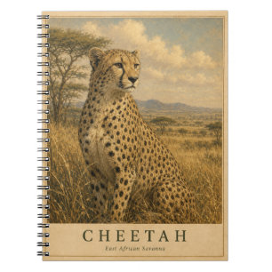 Cuaderno Guepardo Sabana de África Oriental VINTAGE