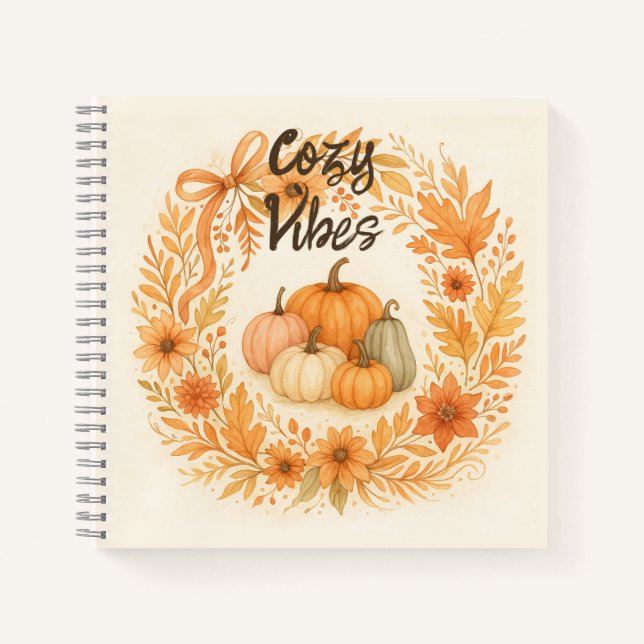 Cuaderno Guerra de otoño caprichosa con calabazas - Caída d (Anverso)