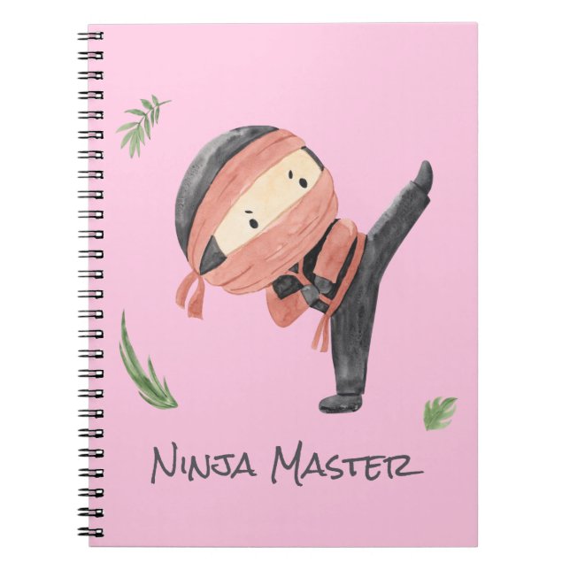 Cuaderno Guerrero De Ninja Cute - Nombre Personalizado Para (Frente)