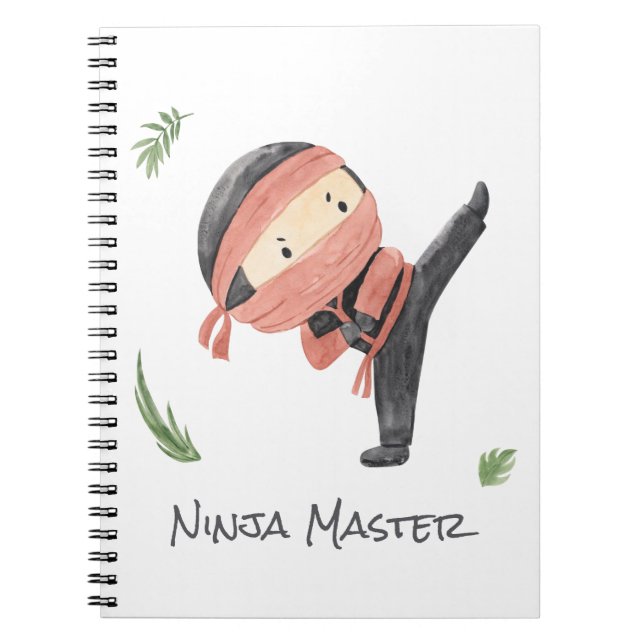 Cuaderno Guerrero De Ninja Cute - Nombre Personalizado Para (Frente)