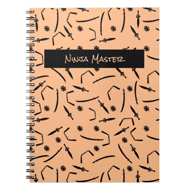Cuaderno Guerrero De Ninja Cute - Nombre Personalizado Para (Frente)