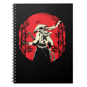 Cuaderno Guerrero del combate Samurai japonés contra espada