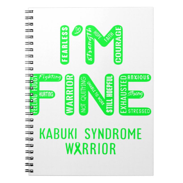 Cuaderno Guerrero del síndrome de Kabuki - ESTOY BIEN (Frente)