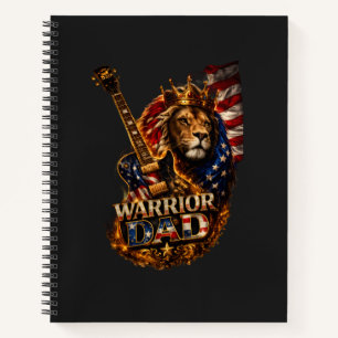 Cuaderno Guerrero Papá León Bandera Americana Guitarra 
