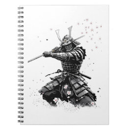 Cuaderno Guerrero Samurái en Acción Arte Japonés Cerámica