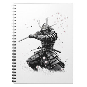 Cuaderno Guerrero Samurái en Acción Arte Japonés Cerámica 