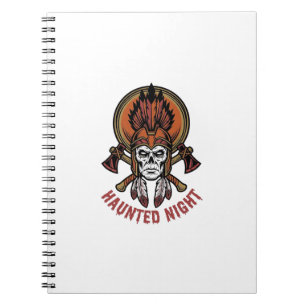 Cuaderno Guerrero vintage de Halloween grabado gráfico para