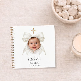 Cuaderno Guest Book Baptism Bow Girl Photo