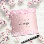 Cuaderno Guest book birthday blush pink glitter name<br><div class="desc">A guestbook for a feminine and glamorous 21st (or any age) birthday party.  A stylish blush pink faux metallic looking background with faux glitter dust. Add your name,  age 21/text.</div>