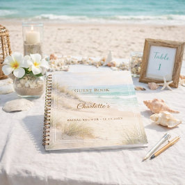Cuaderno Guest book Bridal Shower beach coastal