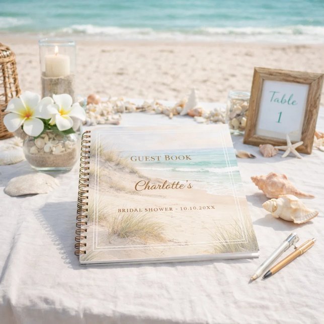 Cuaderno Guest book Bridal Shower beach coastal (Subido por el creador)