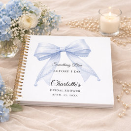 Cuaderno Guest book Bridal Shower bow something blue
