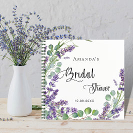 Cuaderno Guest book bridal shower lavender eucalyptus 