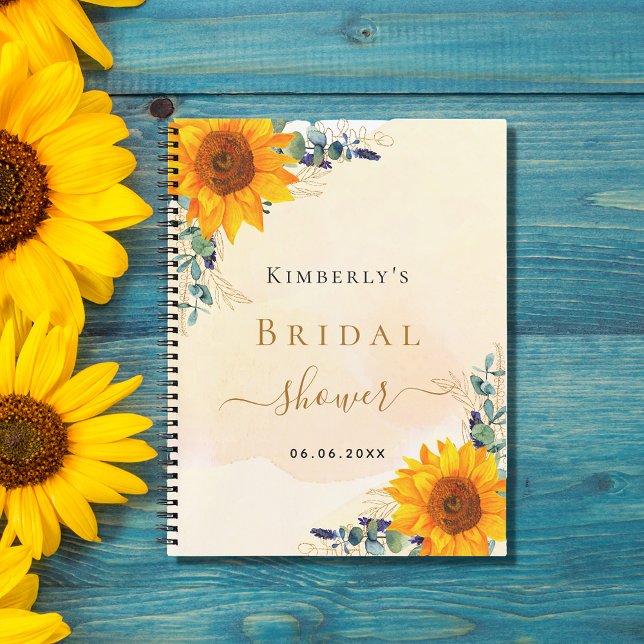 Cuaderno Guest book bridal shower sunflowers eucalyptus (Subido por el creador)