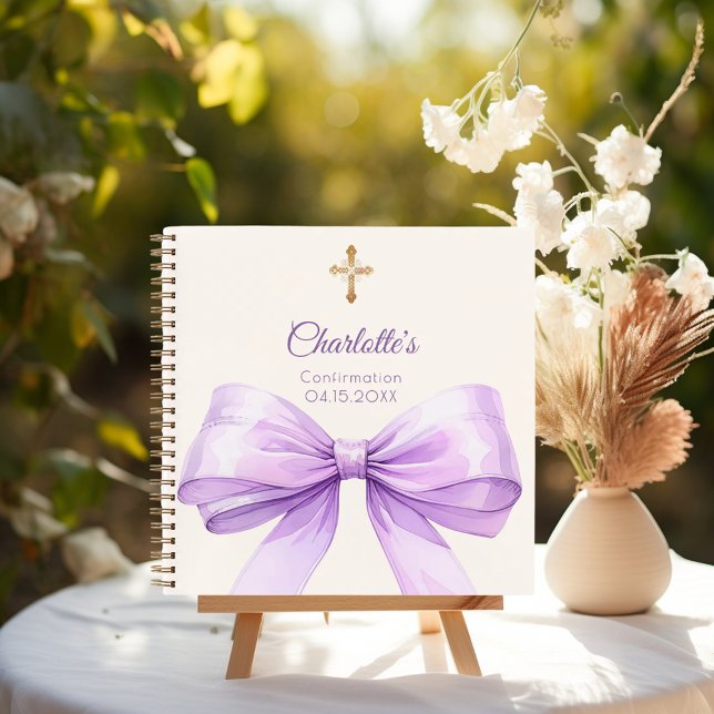 Cuaderno Guest book Confirmation lavender bow cream (Subido por el creador)