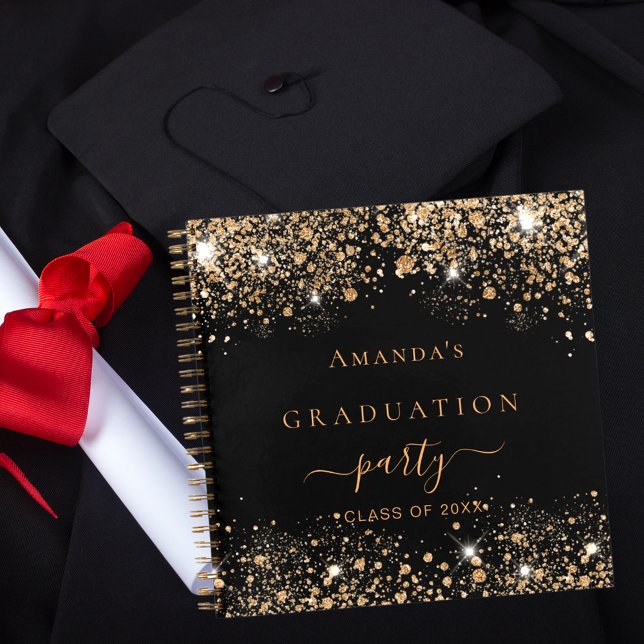 Cuaderno Guest book graduation black gold glitter 2023 (Subido por el creador)