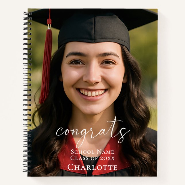 Cuaderno Guest book graduation party photo congrats (Anverso)