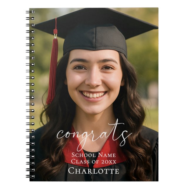 Cuaderno Guest book graduation party photo congrats (Frente)