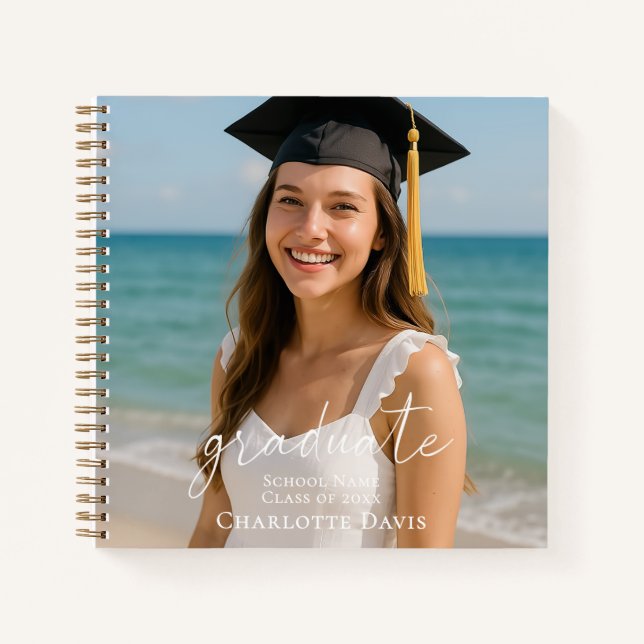 Cuaderno Guest book graduation photo script  (Anverso)