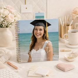 Cuaderno Guest book graduation photo script 