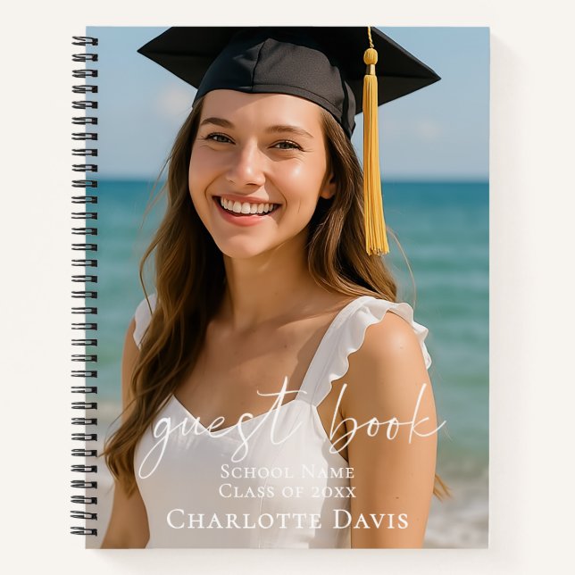 Cuaderno Guest book photo graduation party script (Anverso)
