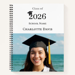 Cuaderno Guest Book Photo Modern Graduation Party
