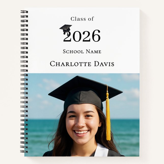Cuaderno Guest Book Photo Modern Graduation Party (Anverso)