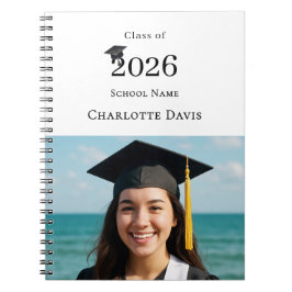 Cuaderno Guest Book Photo Modern Graduation Party