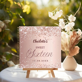 Cuaderno Guest book Sweet 16 rose gold pink