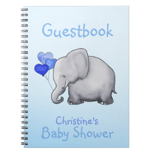 Cuaderno Guestbook azul lindo de Baby Shower del muchacho