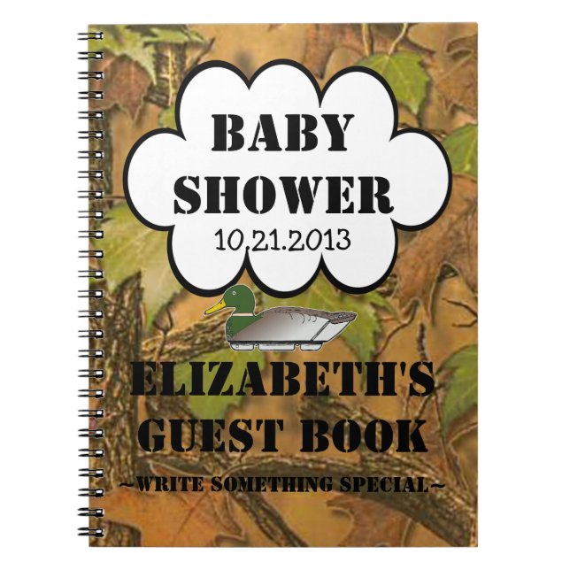 Cuaderno Guestbook de Baby Shower de los cazadores del pato (Frente)