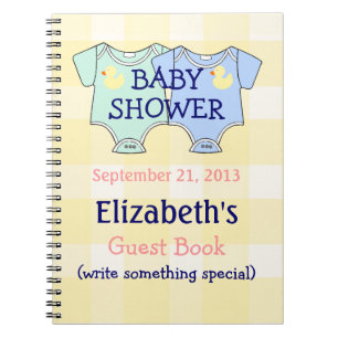 Cuaderno Guestbook de Baby Shower de los gemelos