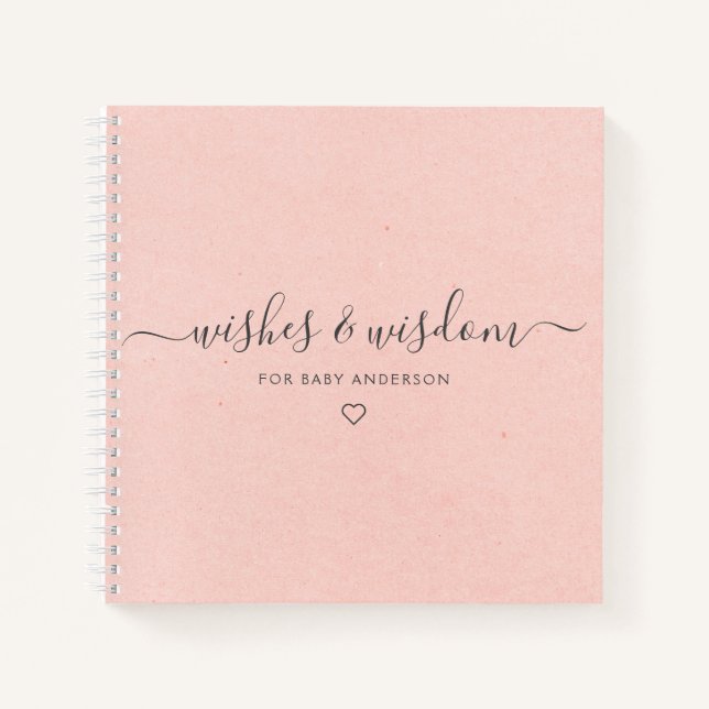 Cuaderno Guestbook de Baby Shower de Wifi and Wisdom Pink (Anverso)