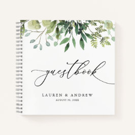 Cuaderno Guestbook de boda personalizada de color de agua v