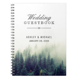 Cuaderno Guestbook de la boda - bosque elegante del árbol