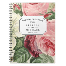 Cuaderno Guestbook de la boda - flores botánicas del