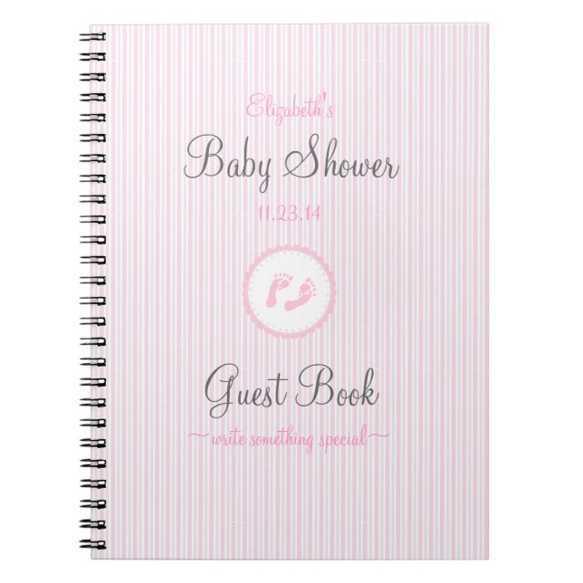 Cuaderno Guestbook de la Huella-Ducha del bebé (Frente)