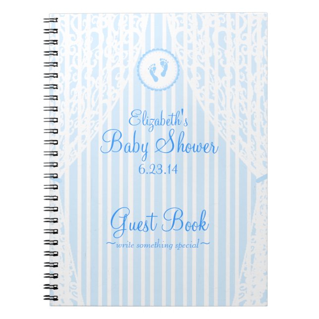Cuaderno Guestbook de la Huella-Ducha del bebé (Frente)