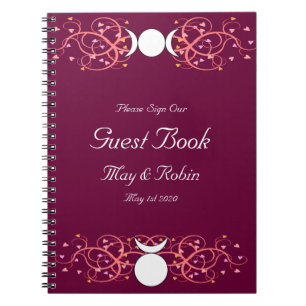 Cuaderno Guestbook de la recepción nupcial de Wiccan de