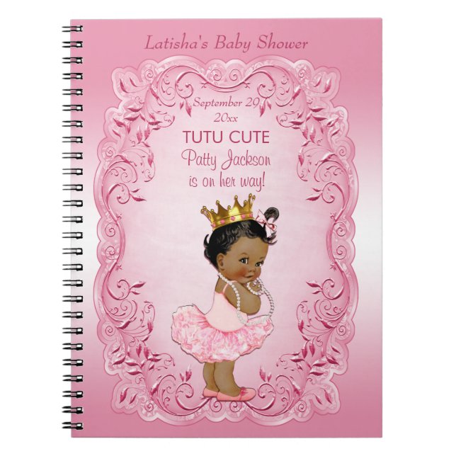 Cuaderno Guestbook étnico lindo de princesa Baby Shower del (Frente)